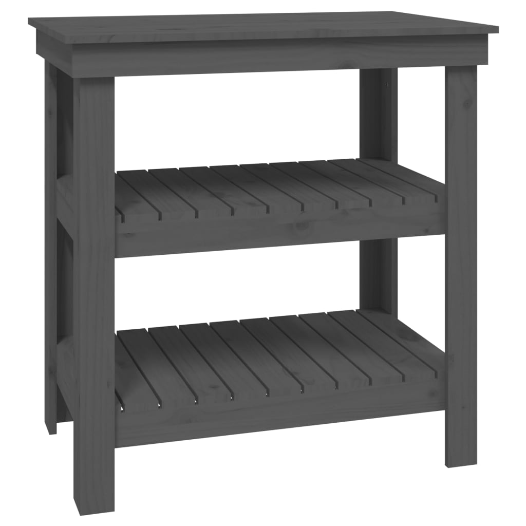 Work Bench Grey 78.5x50x80 cm Solid Wood Pine