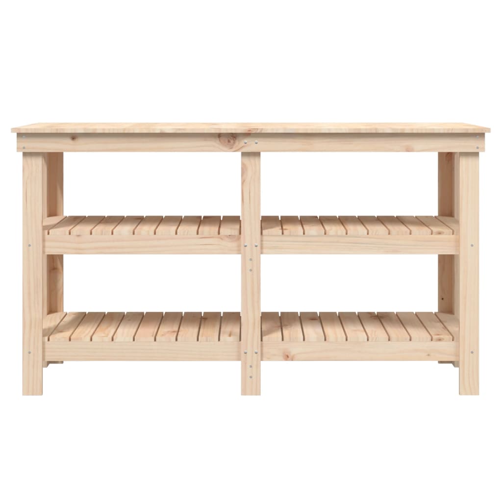 vidaXL Work Bench 142.5x50x80 cm Solid Wood Pine