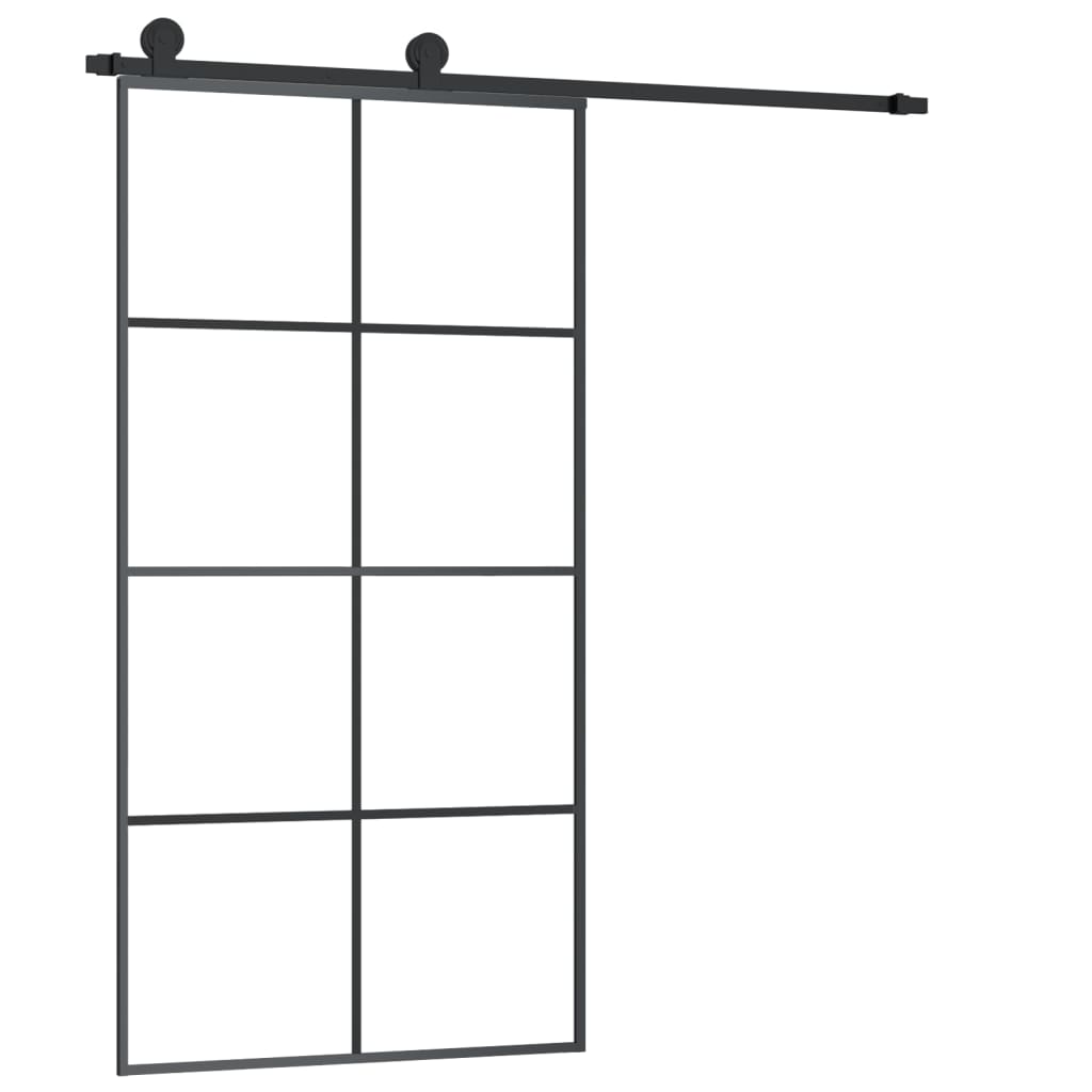 Sliding Door with Hardware Set 102,5x205 cm ESG Glass&Aluminium