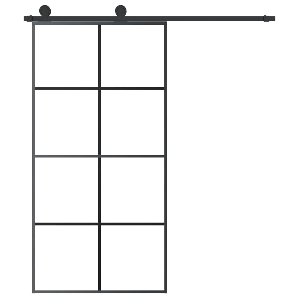 Sliding Door with Hardware Set 102,5x205 cm ESG Glass&Aluminium