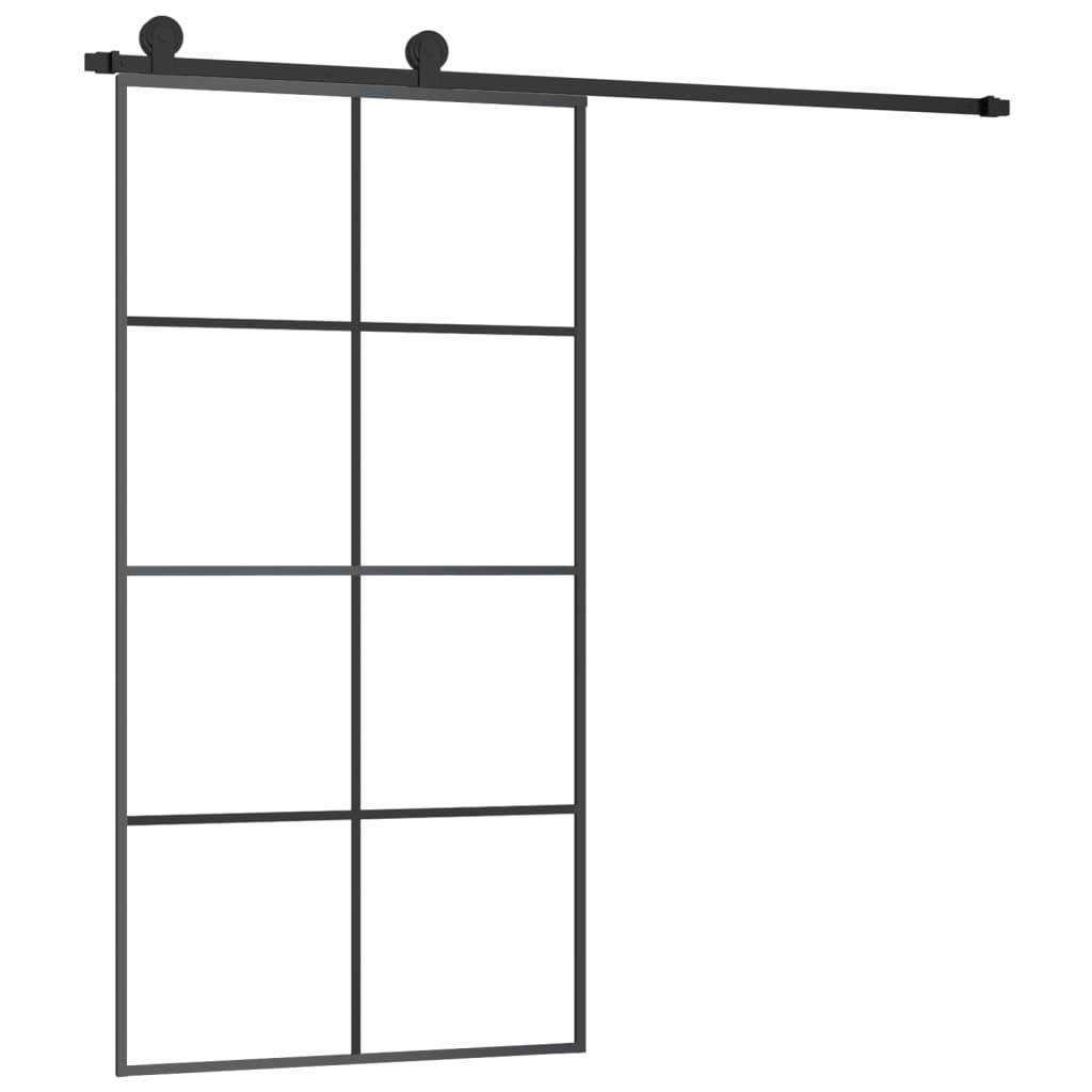 Sliding Door with Hardware Set 102,5x205 cm ESG Glass&Aluminium