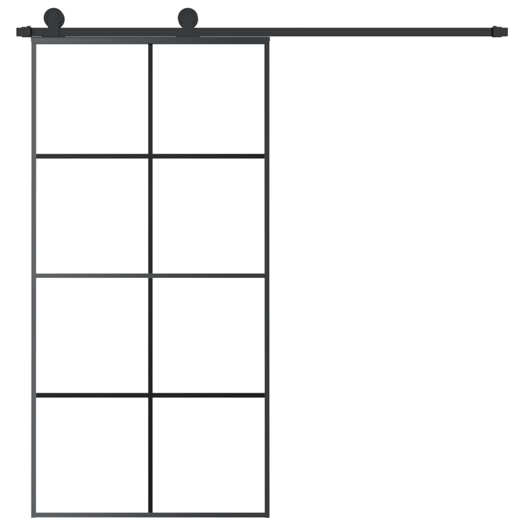 Sliding Door with Hardware Set 102,5x205 cm ESG Glass&Aluminium