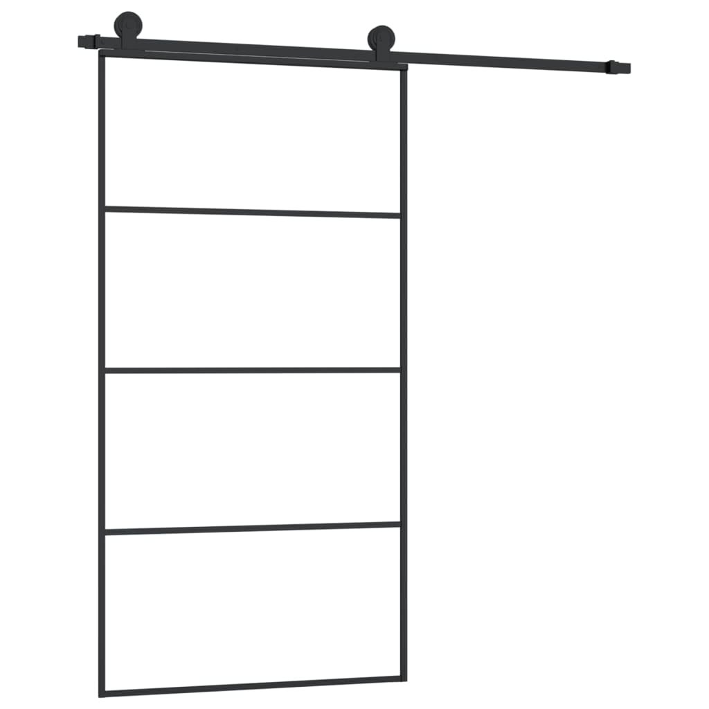 Sliding Door with Hardware Set 102,5x205 cm ESG Glass&Aluminium