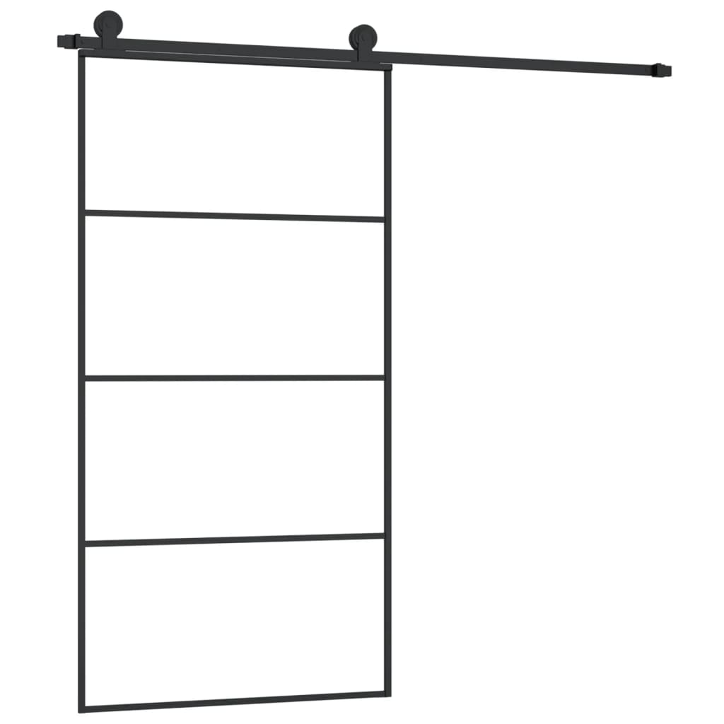 Sliding Door with Hardware Set 102,5x205 cm ESG Glass&Aluminium