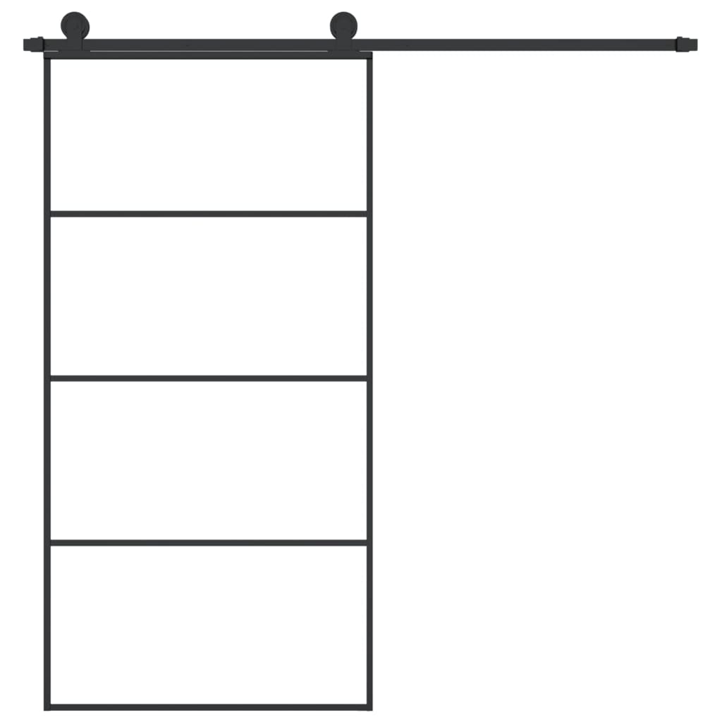 Sliding Door with Hardware Set 102,5x205 cm ESG Glass&Aluminium