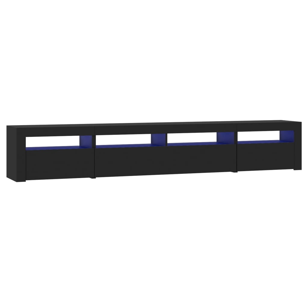 vidaXL TV Cabinet with LED Lights Black 240x35x40 cm