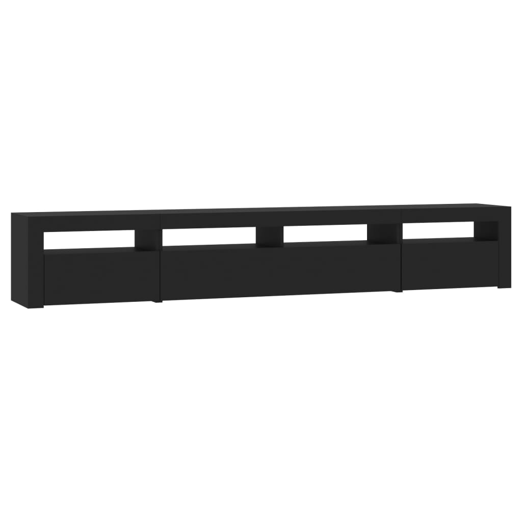 vidaXL TV Cabinet with LED Lights Black 240x35x40 cm