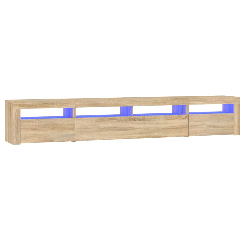 vidaXL TV Cabinet with LED Lights Sonoma Oak 240x35x40 cm