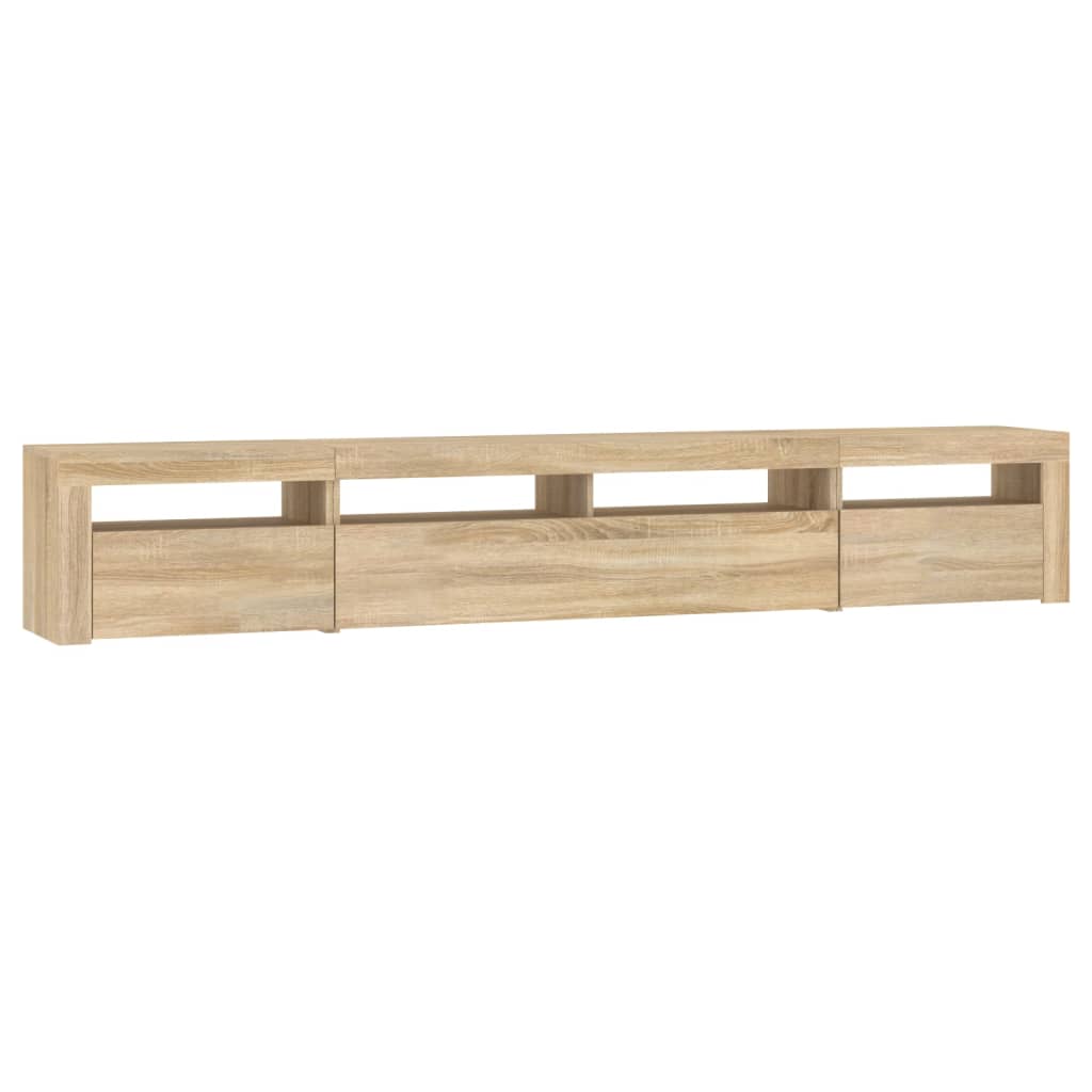 vidaXL TV Cabinet with LED Lights Sonoma Oak 240x35x40 cm