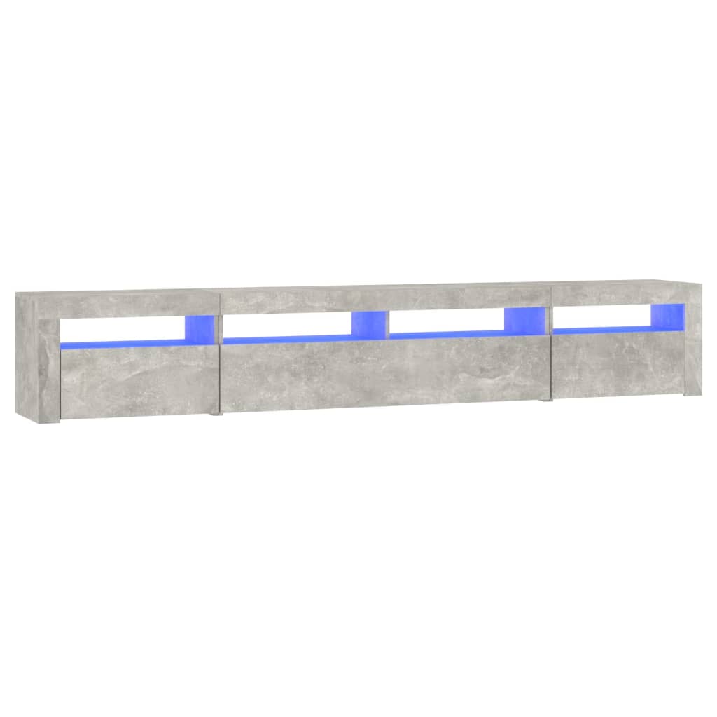 vidaXL TV Cabinet with LED Lights Concrete Grey 240x35x40 cm