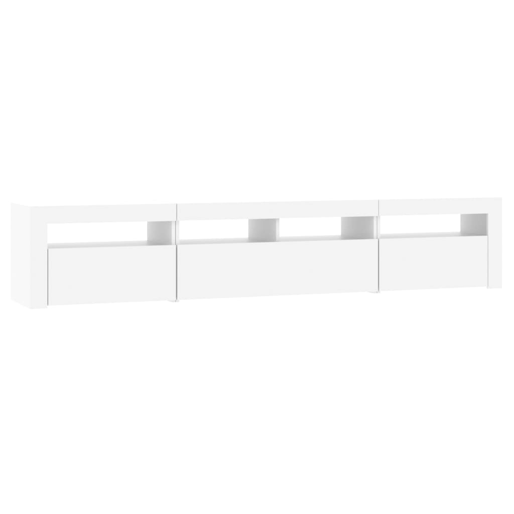 vidaXL TV Cabinet with LED Lights White 210x35x40 cm