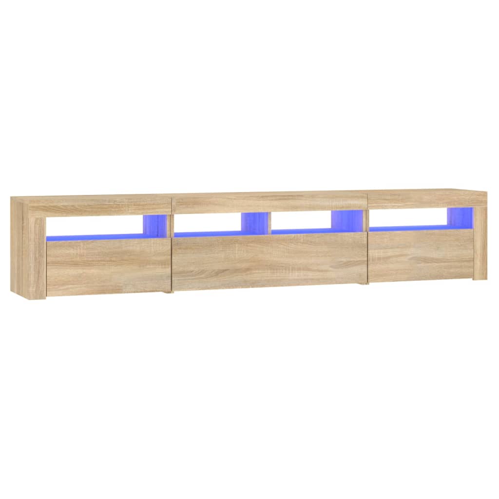 vidaXL TV Cabinet with LED Lights Sonoma Oak 210x35x40 cm