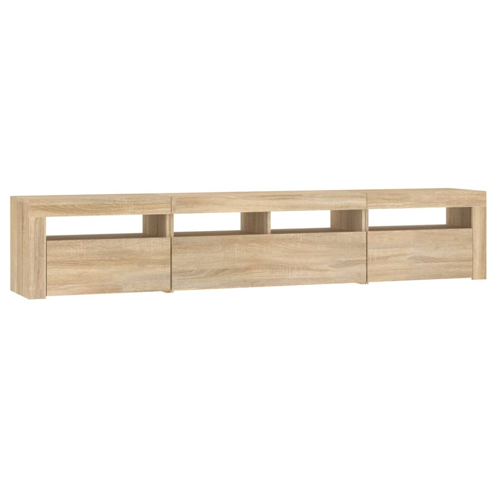 vidaXL TV Cabinet with LED Lights Sonoma Oak 210x35x40 cm