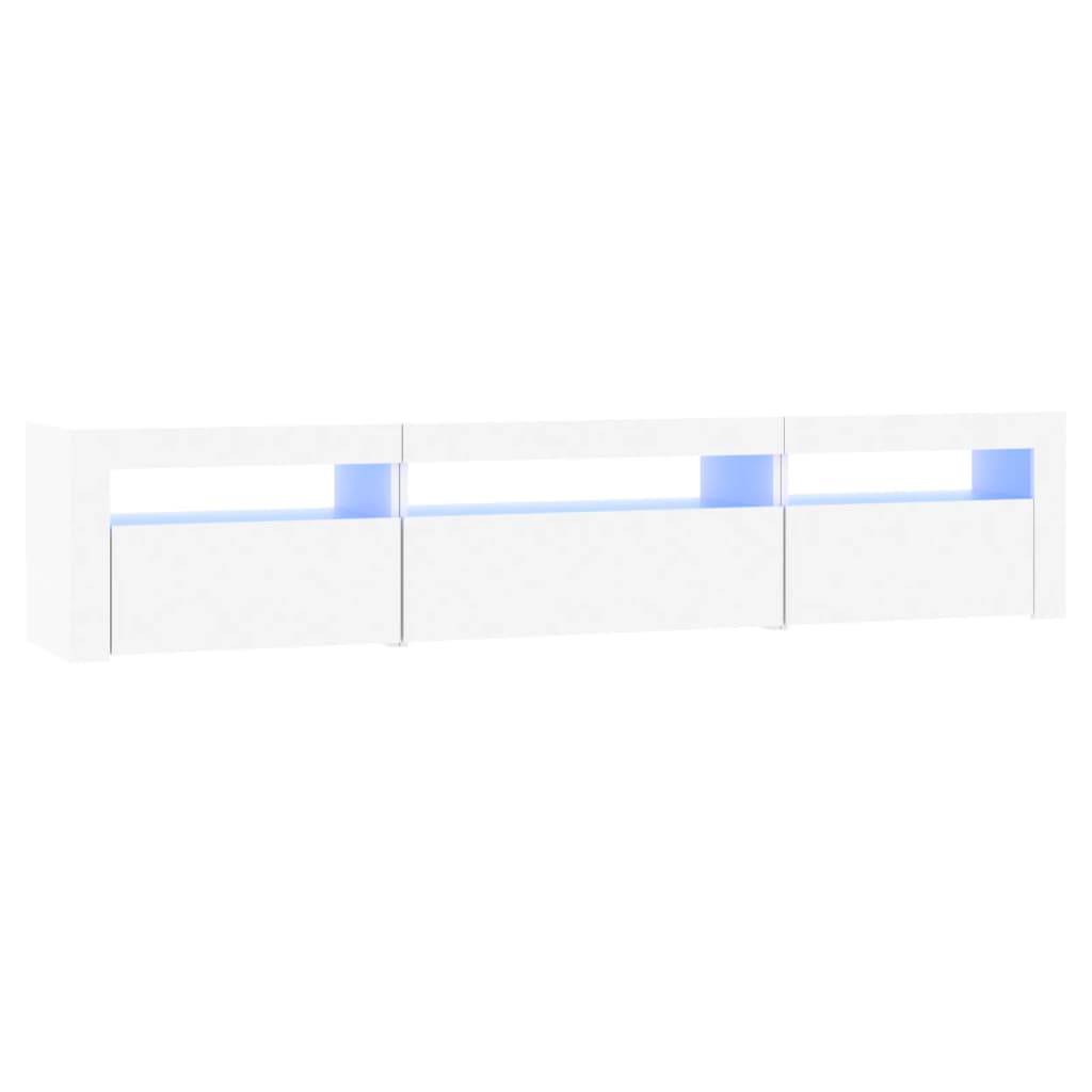 vidaXL TV Cabinet with LED Lights White 195x35x40 cm