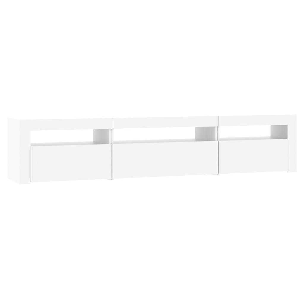 vidaXL TV Cabinet with LED Lights White 195x35x40 cm