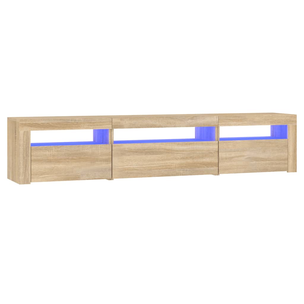 vidaXL TV Cabinet with LED Lights Sonoma Oak 195x35x40 cm