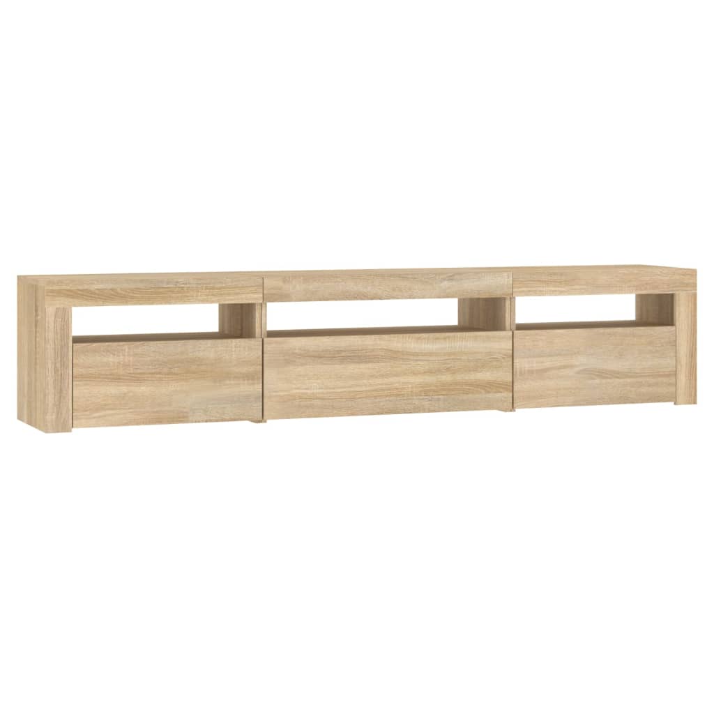 vidaXL TV Cabinet with LED Lights Sonoma Oak 195x35x40 cm