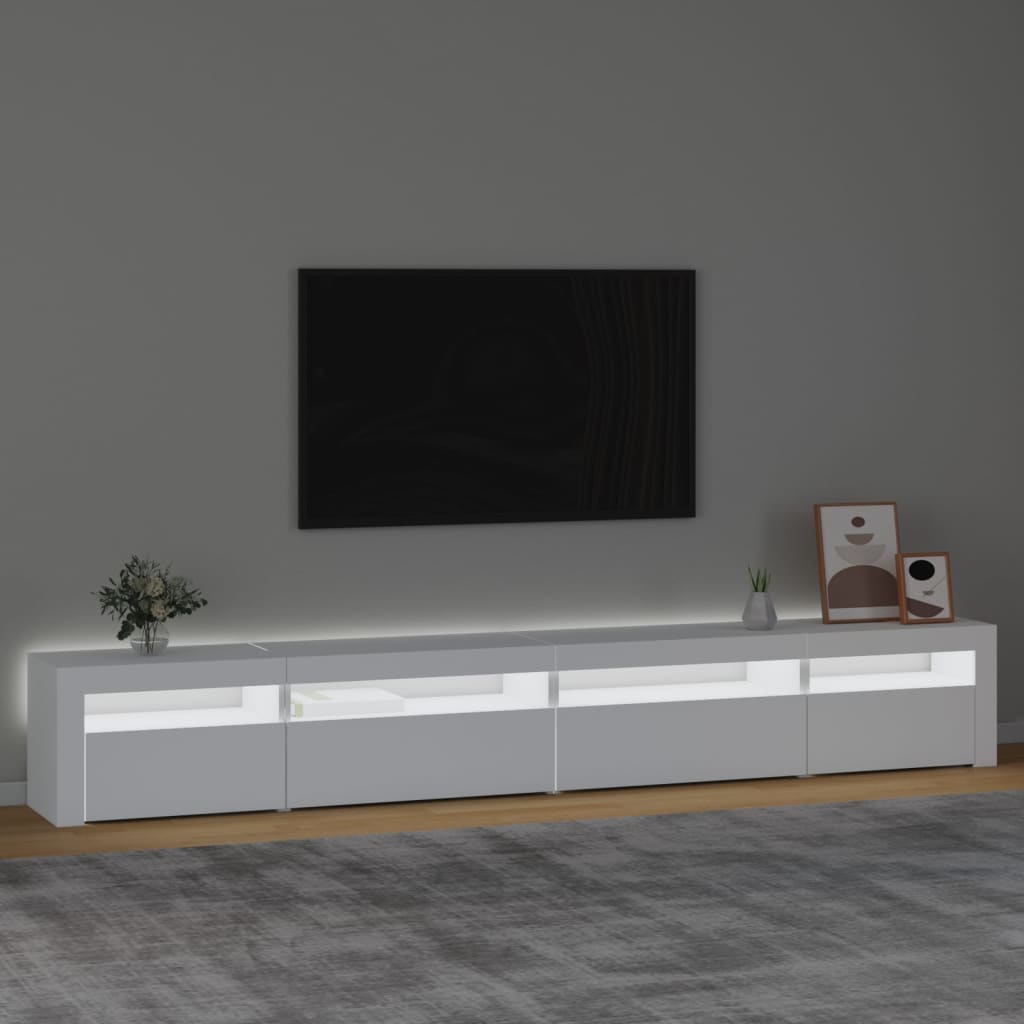 vidaXL TV Cabinet with LED Lights White 270x35x40 cm