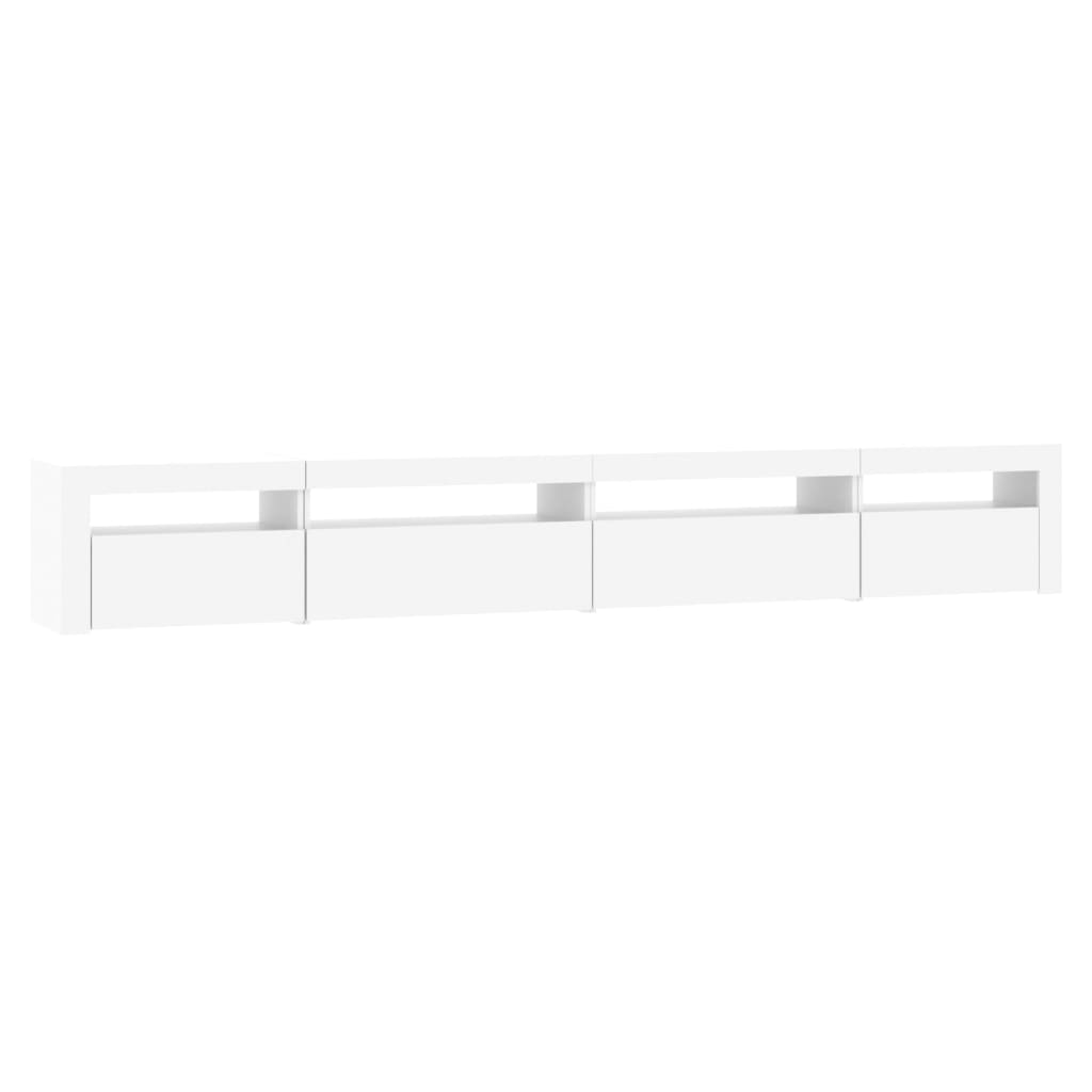 vidaXL TV Cabinet with LED Lights White 270x35x40 cm