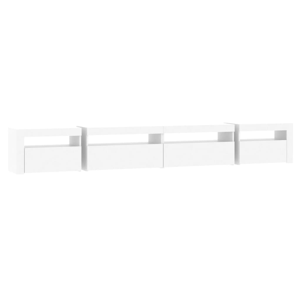 vidaXL TV Cabinet with LED Lights White 270x35x40 cm