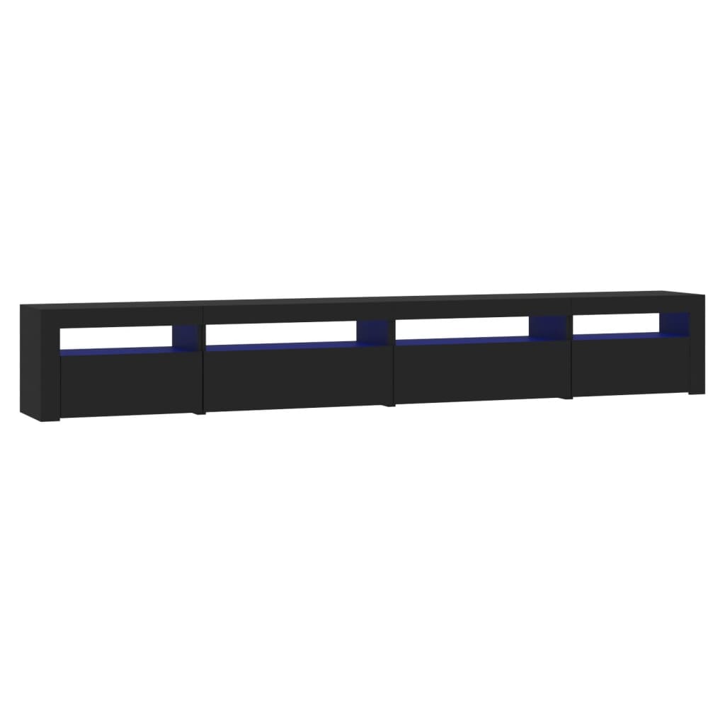 vidaXL TV Cabinet with LED Lights Black 270x35x40 cm