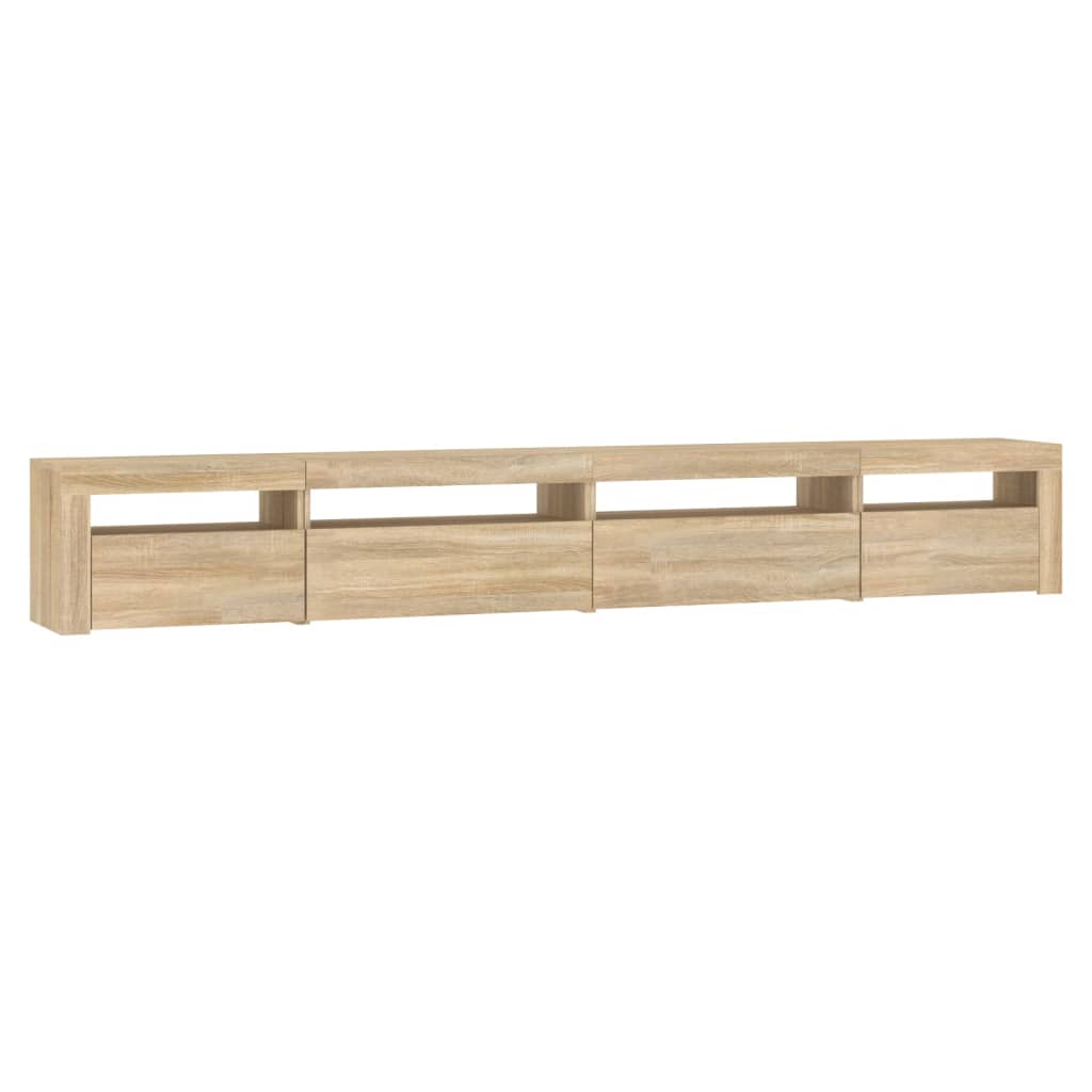 vidaXL TV Cabinet with LED Lights Sonoma Oak 270x35x40 cm