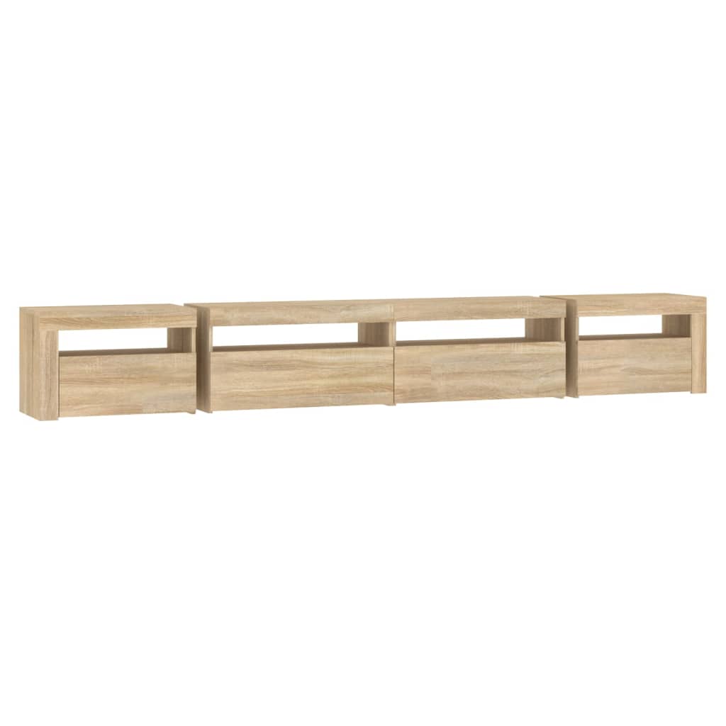 vidaXL TV Cabinet with LED Lights Sonoma Oak 270x35x40 cm