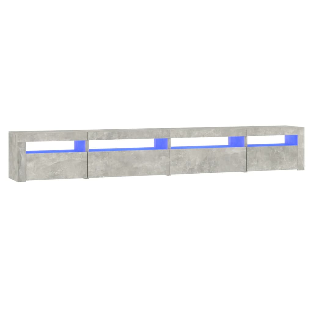 vidaXL TV Cabinet with LED Lights Concrete Grey 270x35x40 cm