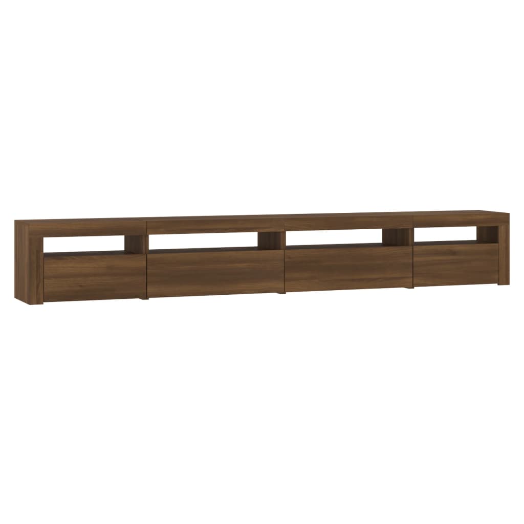 vidaXL TV Cabinet with LED Lights Brown Oak 270x35x40 cm