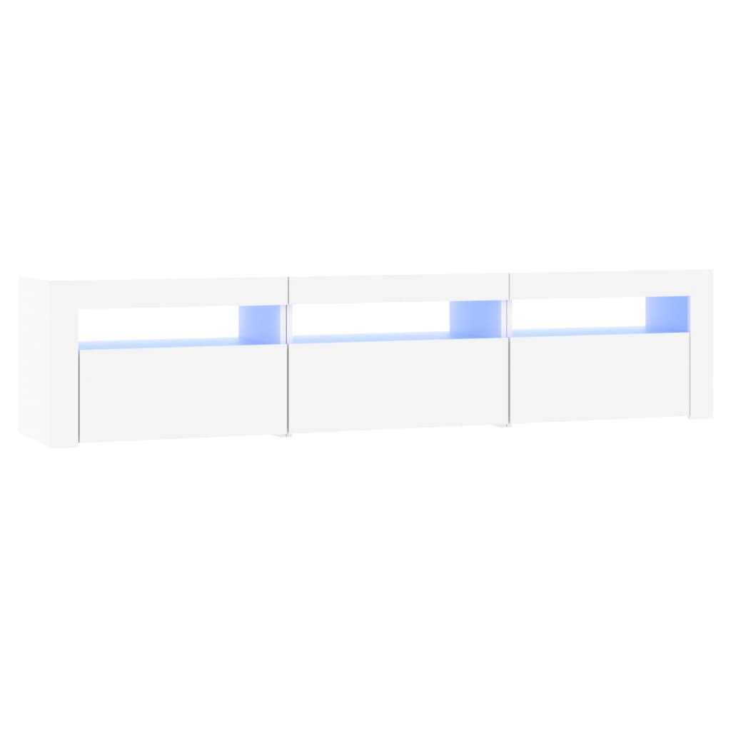 vidaXL TV Cabinet with LED Lights White 180x35x40 cm