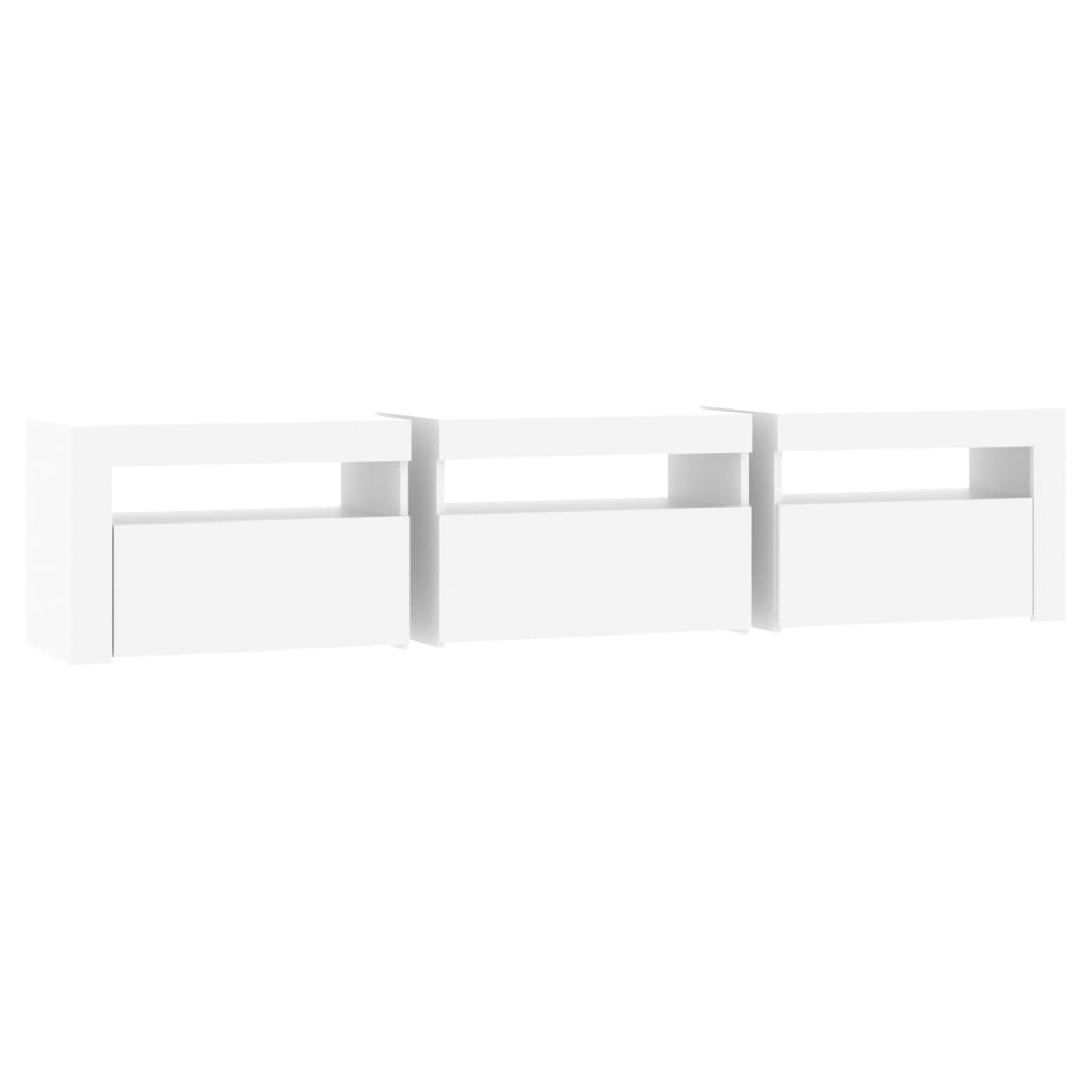 vidaXL TV Cabinet with LED Lights White 180x35x40 cm