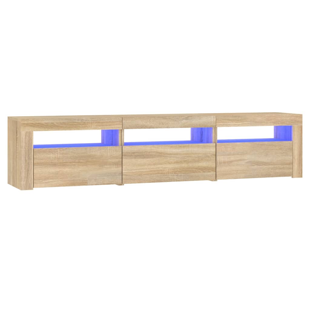 vidaXL TV Cabinet with LED Lights Sonoma Oak 180x35x40 cm