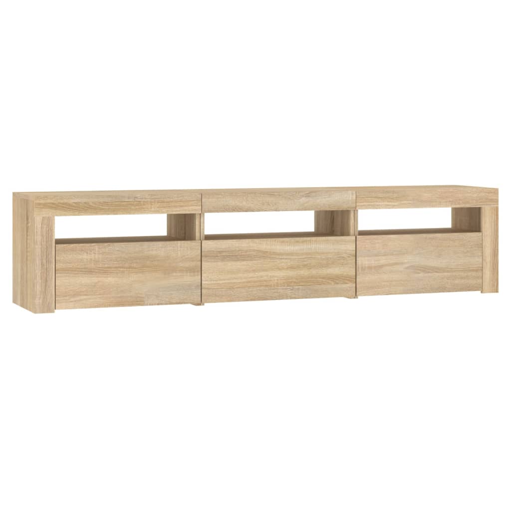 vidaXL TV Cabinet with LED Lights Sonoma Oak 180x35x40 cm