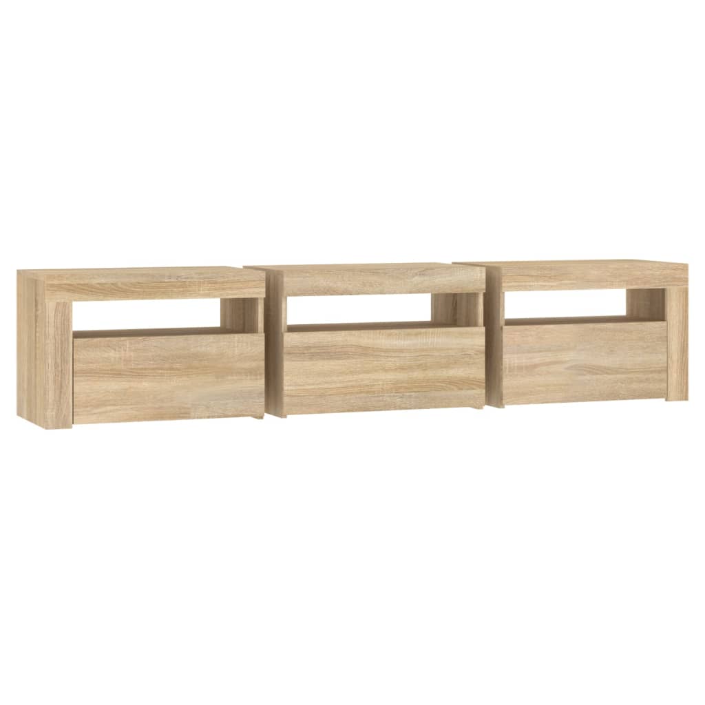 vidaXL TV Cabinet with LED Lights Sonoma Oak 180x35x40 cm