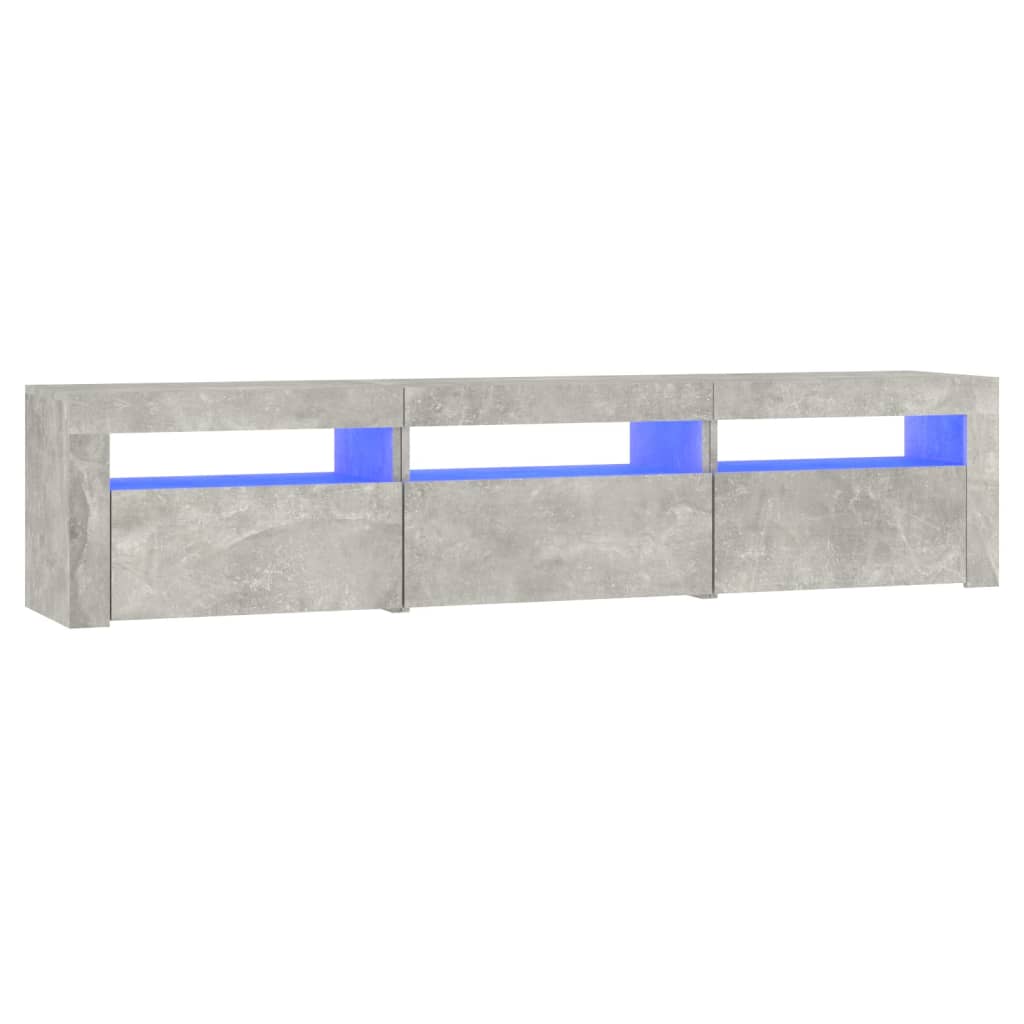 vidaXL TV Cabinet with LED Lights Concrete Grey 180x35x40 cm