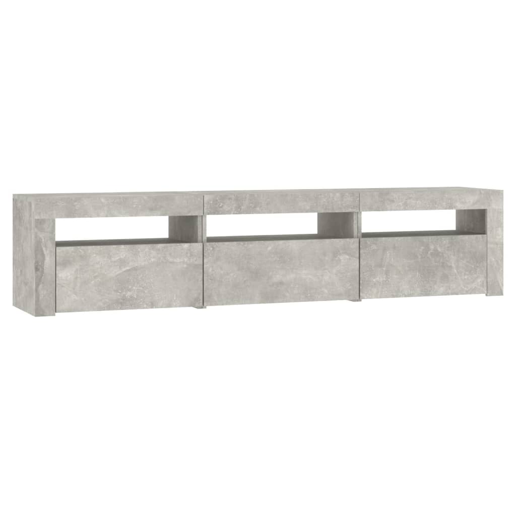 vidaXL TV Cabinet with LED Lights Concrete Grey 180x35x40 cm