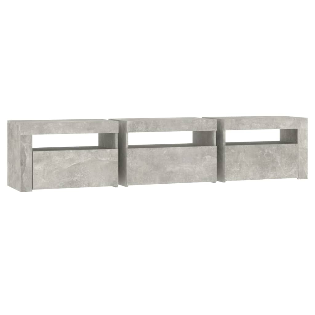 vidaXL TV Cabinet with LED Lights Concrete Grey 180x35x40 cm