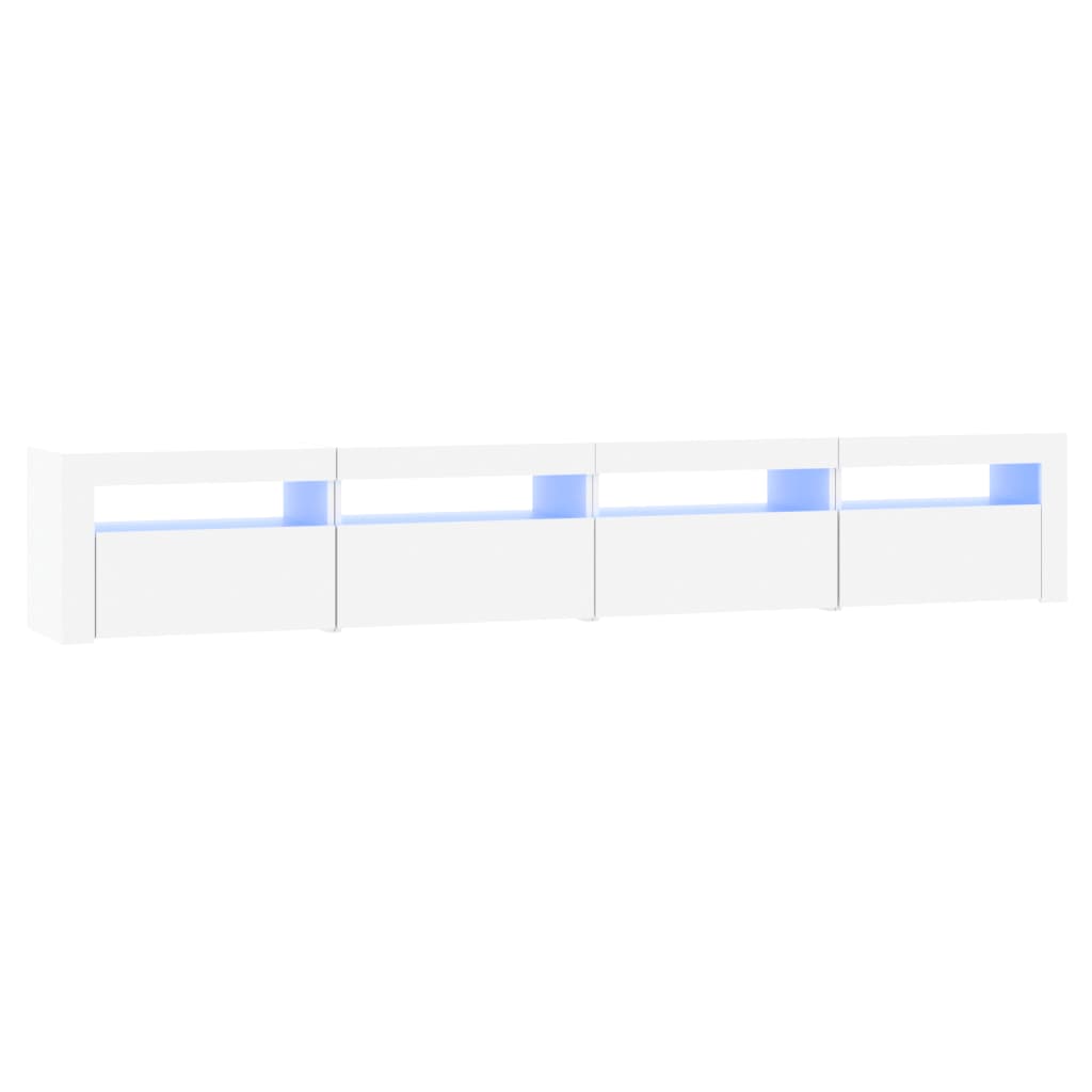 vidaXL TV Cabinet with LED Lights White 240x35x40 cm