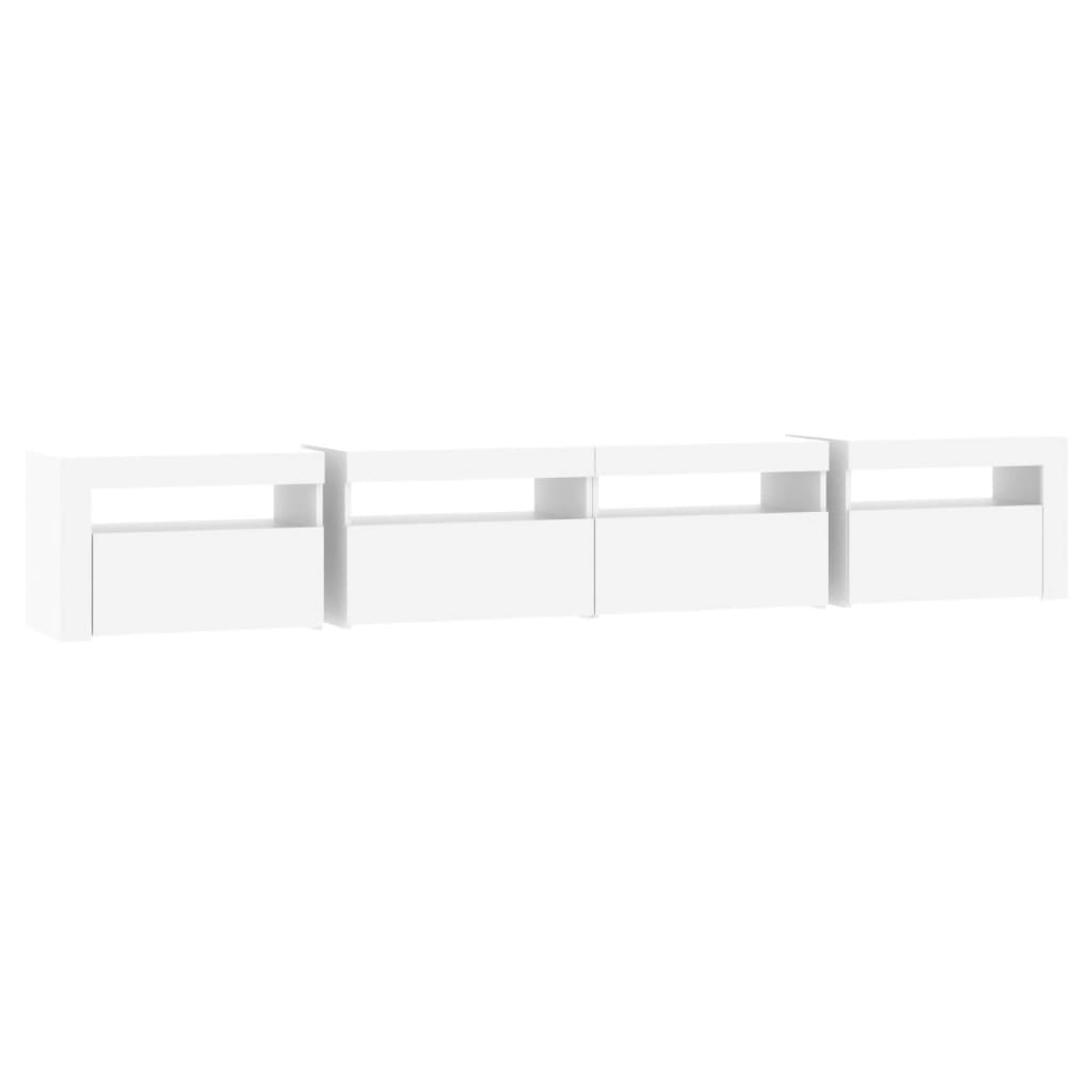 vidaXL TV Cabinet with LED Lights White 240x35x40 cm