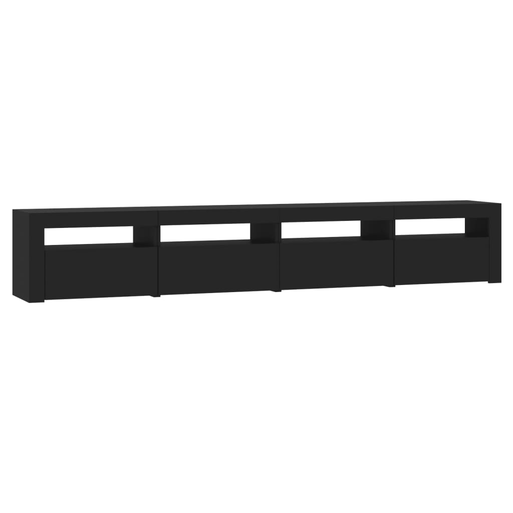 vidaXL TV Cabinet with LED Lights Black 240x35x40 cm