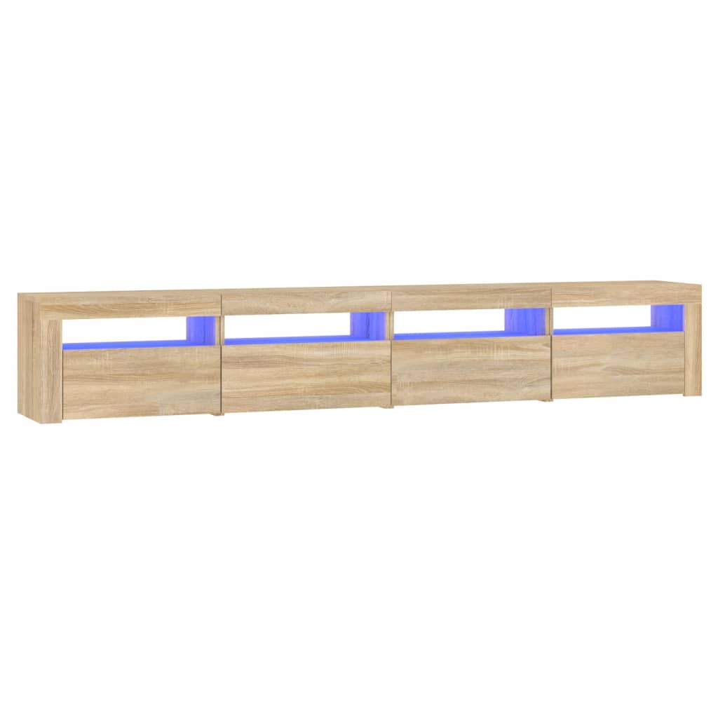 vidaXL TV Cabinet with LED Lights Sonoma Oak 240x35x40 cm