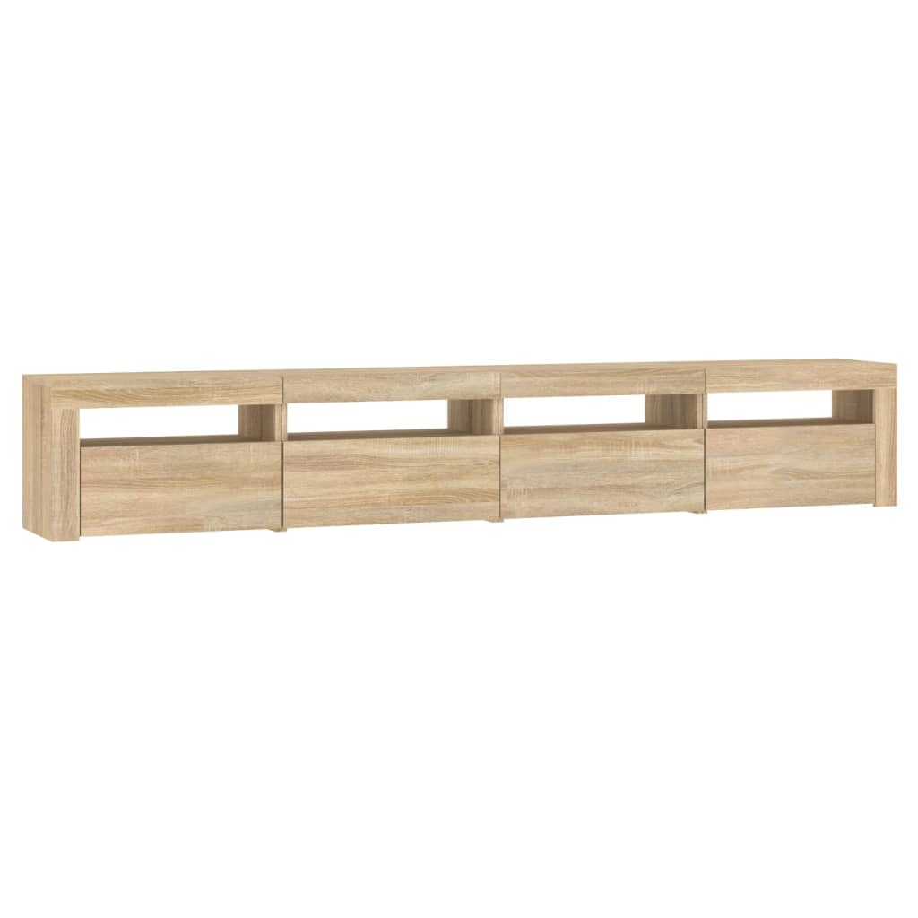 vidaXL TV Cabinet with LED Lights Sonoma Oak 240x35x40 cm