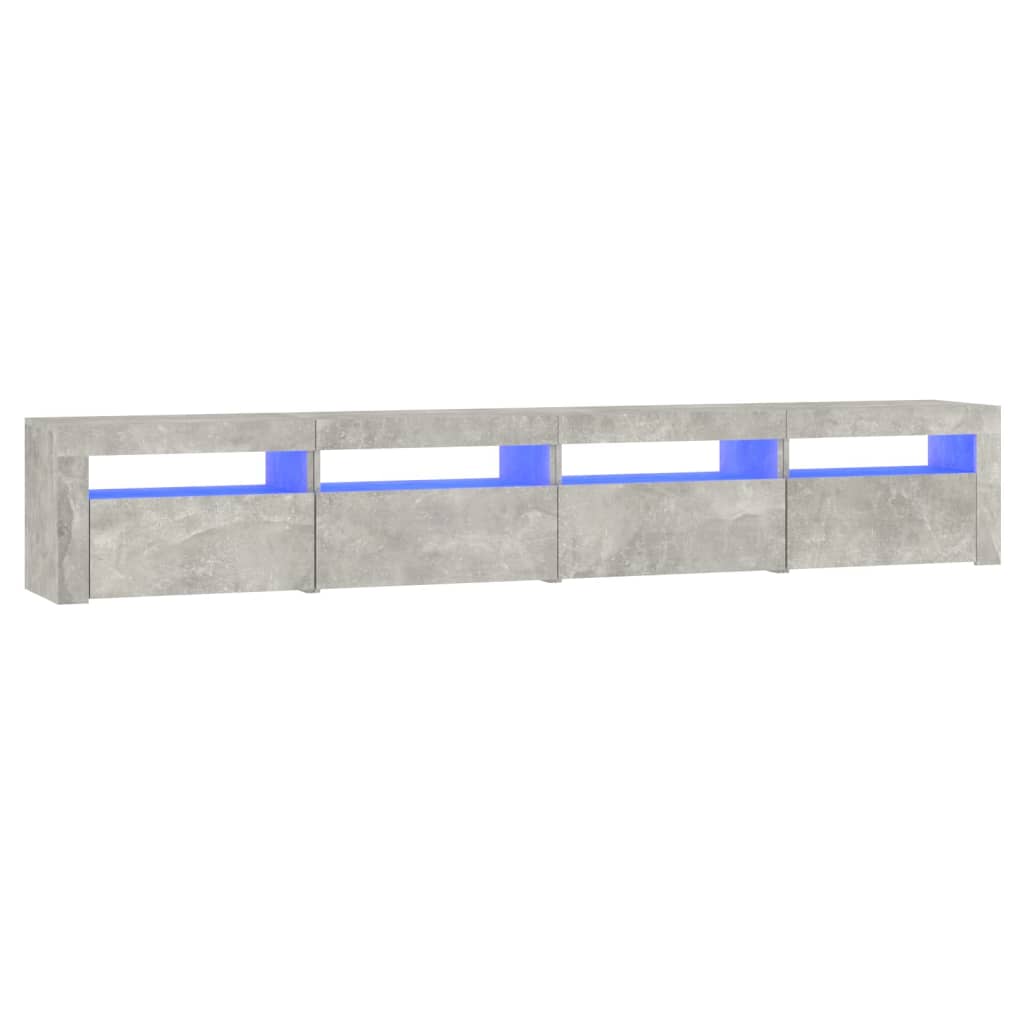 vidaXL TV Cabinet with LED Lights Concrete Grey 240x35x40 cm