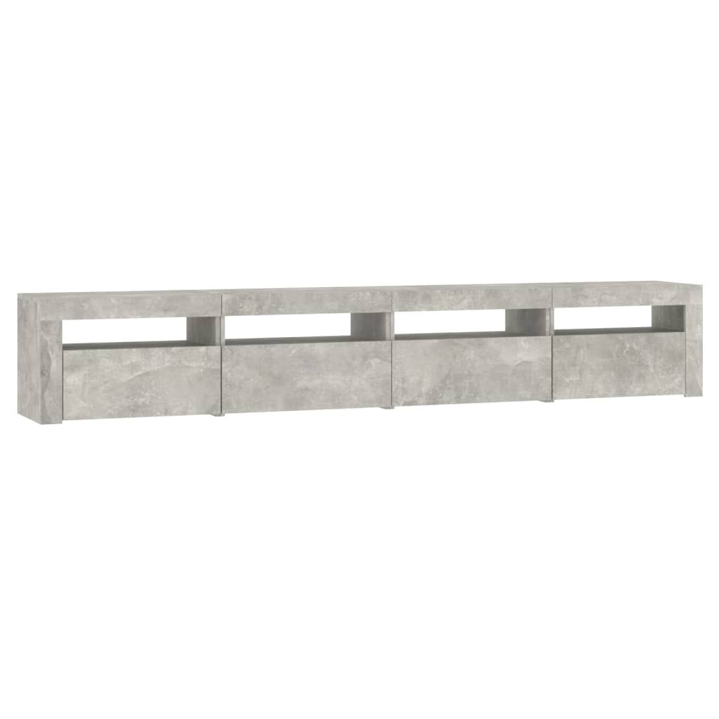 vidaXL TV Cabinet with LED Lights Concrete Grey 240x35x40 cm