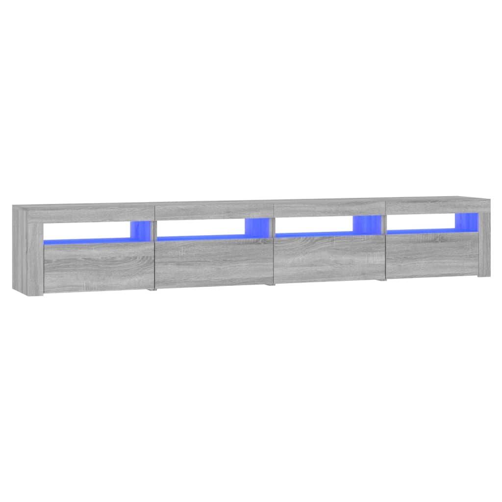 vidaXL TV Cabinet with LED Lights Grey Sonoma 240x35x40 cm