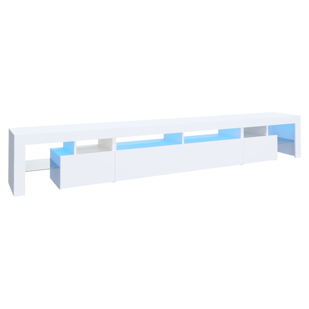 vidaXL TV Cabinet with LED Lights White 260x36.5x40 cm