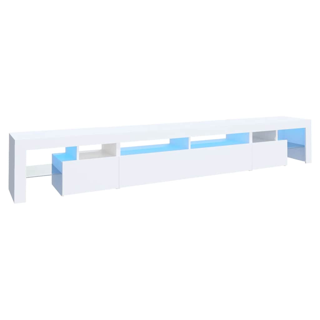 TV Cabinet with LED Lights White 260x36,5x40 cm