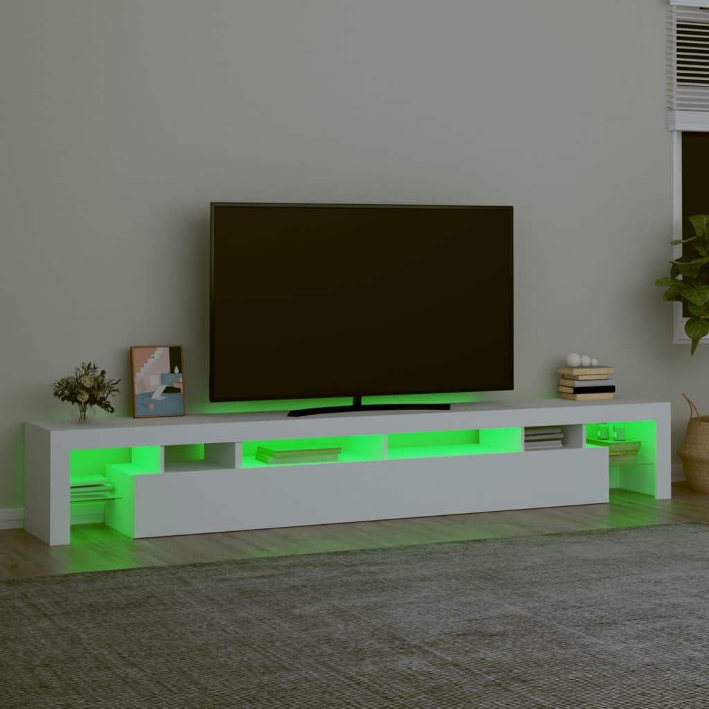 vidaXL TV Cabinet with LED Lights White 260x36.5x40 cm