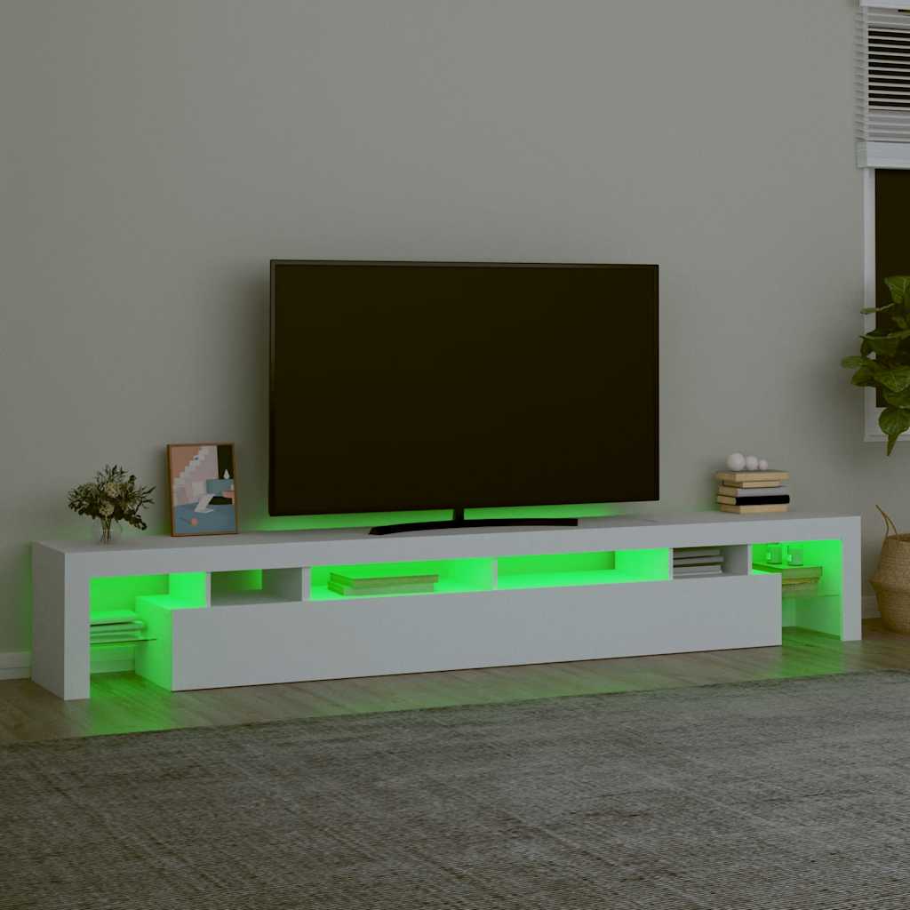 TV Cabinet with LED Lights White 260x36,5x40 cm