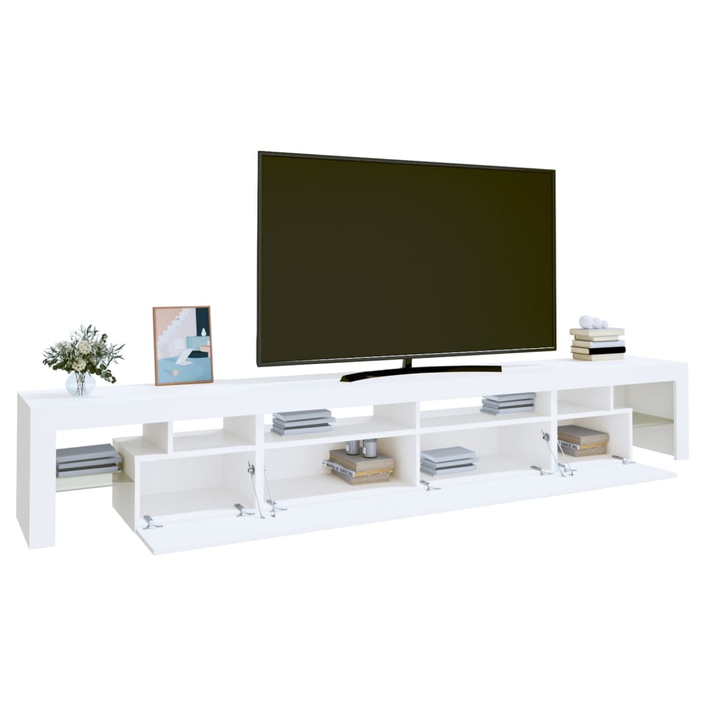 vidaXL TV Cabinet with LED Lights White 260x36.5x40 cm